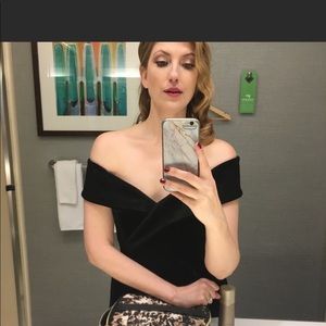 Black size 4 Eliza Velvet evening gown.